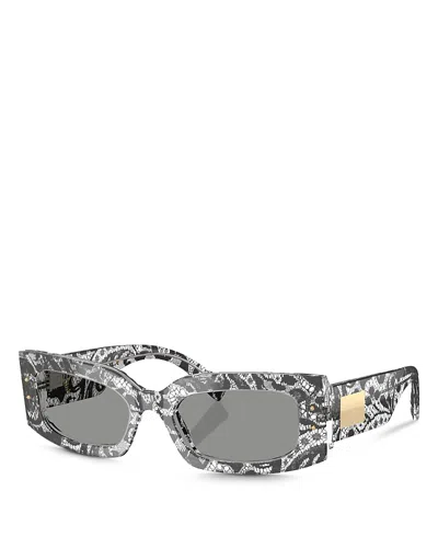 DOLCE & GABBANA LOGO PLAQUE RECTANGULAR SUNGLASSES, 55MM