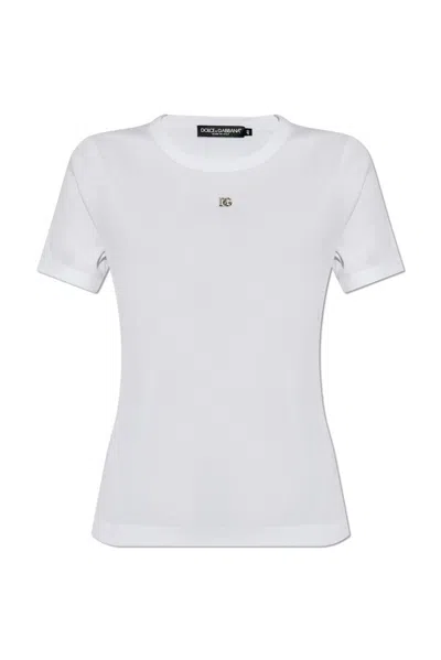 Dolce & Gabbana Logo-plaque T-shirt In White