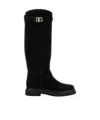 Dolce & Gabbana Dolce  Gabbana Logo Plaque Round Toe Boots In Black