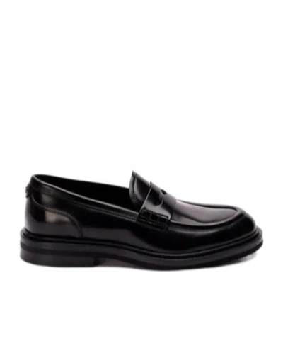 DOLCE & GABBANA DOLCE  GABBANA LOGO PLAQUE ROUND TOE LOAFERS
