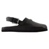 Dolce & Gabbana Sandales À Plaque Logo - Dolce&gabbana - Cuir - Noir In Black