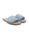 Dolce & Gabbana Logo-plaque Sandals In Blue