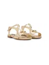 Dolce & Gabbana Logo-plaque Sandals In Gold
