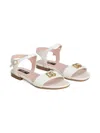 Dolce & Gabbana Crystal-embellished Logo Sandals In Neutrals