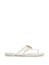 Dolce & Gabbana Women White Thong Sandals With Logo Plaque On The Front In Rubber Woman In White