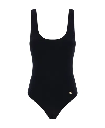 DOLCE & GABBANA DOLCE  GABBANA DG PLAQUE ONE-PIECE SWIMSUIT