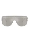 Dolce & Gabbana Logo-plaque Shield Sunglasses In Gray