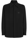 Dolce & Gabbana Men Technical Fabric Shirt With Plaque In Black
