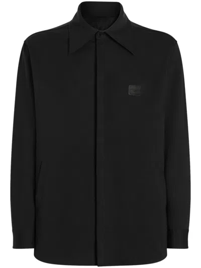 DOLCE & GABBANA LOGO-PLAQUE SHIRT JACKET