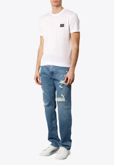 Dolce & Gabbana Logo-plaque Short-sleeved T-shirt In White