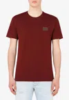 Dolce & Gabbana Logo Plaque Short-sleeved T-shirt In Bordeaux