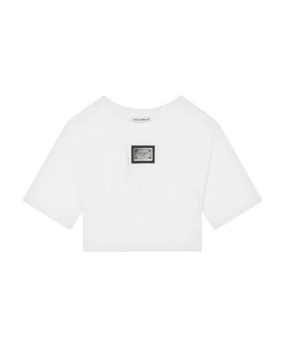 Dolce & Gabbana Logo-plaque Short-sleeved T-shirt In White