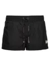 Dolce & Gabbana Logo Plaque Short Swimsuit In Black