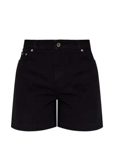 Dolce & Gabbana Logo-plaque Shorts In Black