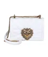 Dolce & Gabbana Large Devotion Quilted Leather Shoulder Bag In White