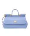 Dolce & Gabbana Light Blue Sicily Patent Small Satchel Bag In Blue