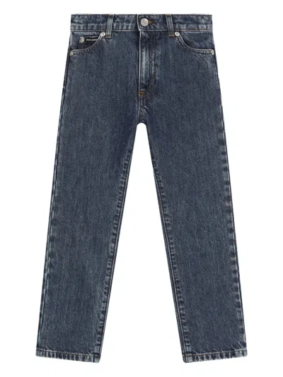 Dolce & Gabbana Kids' Logo-plaque Skinny Jeans In Blue
