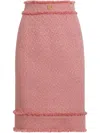 Dolce & Gabbana Logo Plaque Skirt In Pink