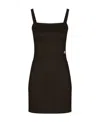 Dolce & Gabbana Logo Plaque Sleeveless Mini Dress In Brown