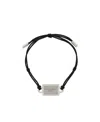 Dolce & Gabbana Logo-plaque Cord Bracelet In Black