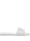 Dolce & Gabbana Black Flats With Cut-out Band And Dg Logo In White