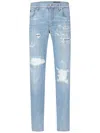 Dolce & Gabbana Logo-plaque Slim-fit Jeans In Blue