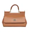 Dolce & Gabbana Dauphine Calf Leather Bag With Top Handle In Brown
