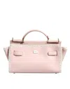Dolce & Gabbana Light Pink Logo Plaque Soft Leather Strap Crossbody Bag In Pink