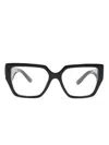 Dolce & Gabbana Logo-plaque Square-frame Glasses In Black