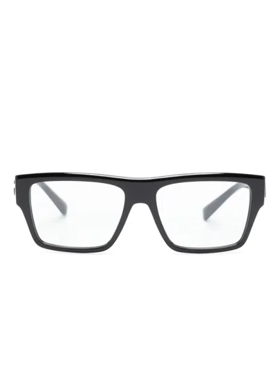 Dolce & Gabbana Logo-plaque Square-frame Glasses In Black