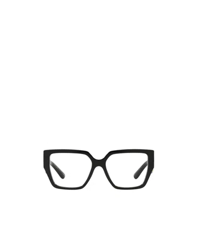 Dolce & Gabbana Logo-plaque Square-frame Glasses In Black
