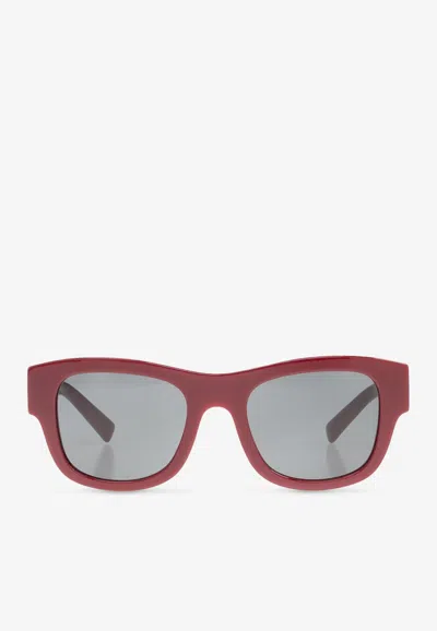 Dolce & Gabbana Logo Plaque Square Sunglasses In Gray