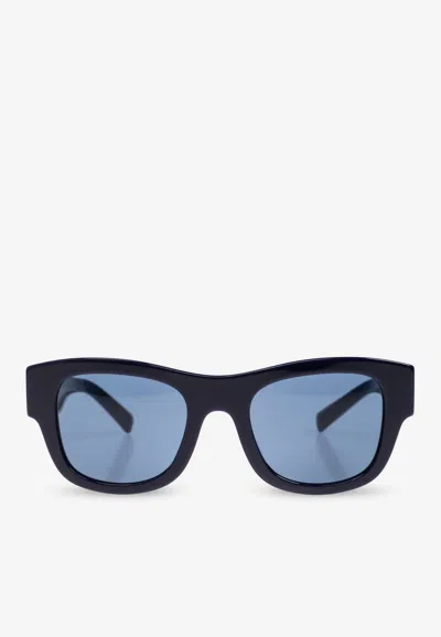 Dolce & Gabbana Logo Plaque Square Sunglasses In Navy
