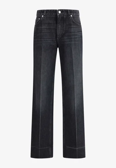 DOLCE & GABBANA LOGO PLAQUE STRAIGHT-LEG JEANS