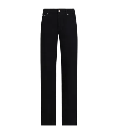 Dolce & Gabbana Logo Plaque Straight-leg Jeans In Black