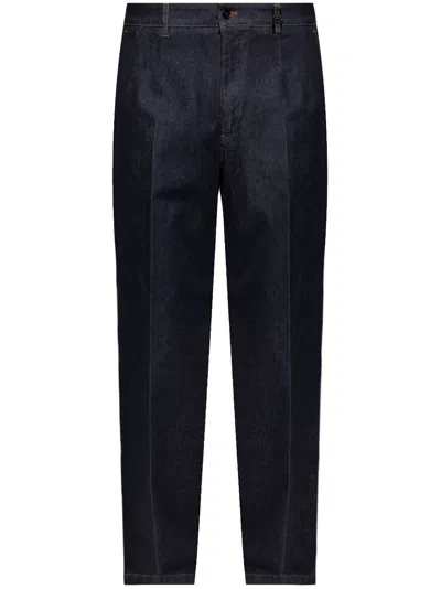 DOLCE & GABBANA LOGO-PLAQUE STRAIGHT-LEG JEANS