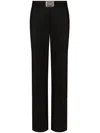 Dolce & Gabbana Logo-plaque Straight-leg Trousers In Black