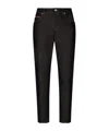 Dolce & Gabbana Logo Plaque Straight-legged Jeans In Black