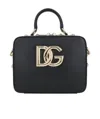 Dolce & Gabbana Logo-plaque Studded Leather Tote Bag In Black