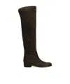 Dolce & Gabbana Over-the-knee Suede Block Heel Boots In Black