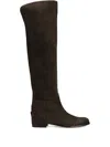 Dolce & Gabbana Over-the-knee Suede Block Heel Boots In Brown
