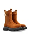 Dolce & Gabbana Dg Leather Ankle Boots In Multi