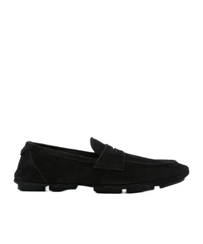 DOLCE & GABBANA DOLCE  GABBANA LOGO-PLAQUE ROUND TOE LOAFERS
