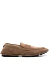 Dolce & Gabbana Dg Driver Suede Loafers In Brown