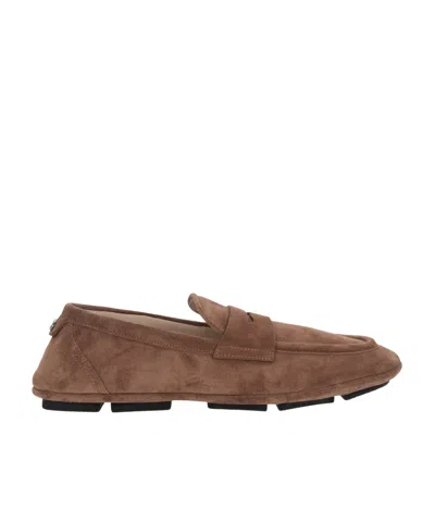 DOLCE & GABBANA DOLCE  GABBANA LOGO-PLAQUE ROUND TOE LOAFERS