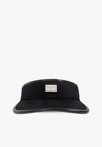 Dolce & Gabbana Logo Plaque Sun Visor In Black