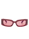 Dolce & Gabbana Logo-plaque Sunglasses In Red
