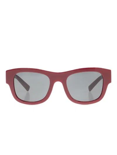 Dolce & Gabbana Logo-plaque Sunglasses In Red