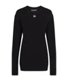 Dolce & Gabbana Viscose Sweater With Crystal Dg Embellishment In Black
