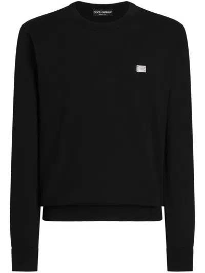 Dolce & Gabbana Logo-plaque Sweater In Black